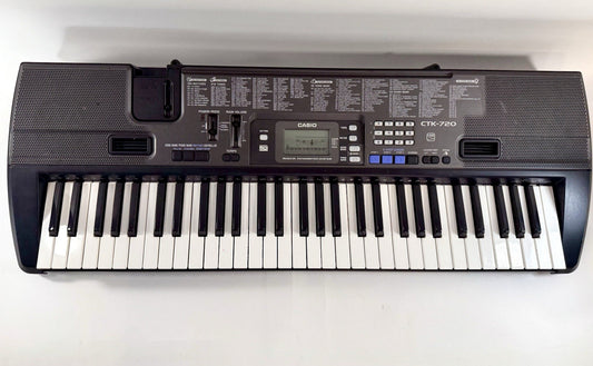 Casio CTK-720 Electronic Keyboard 61 Key - Black - No Power Cord - Tested