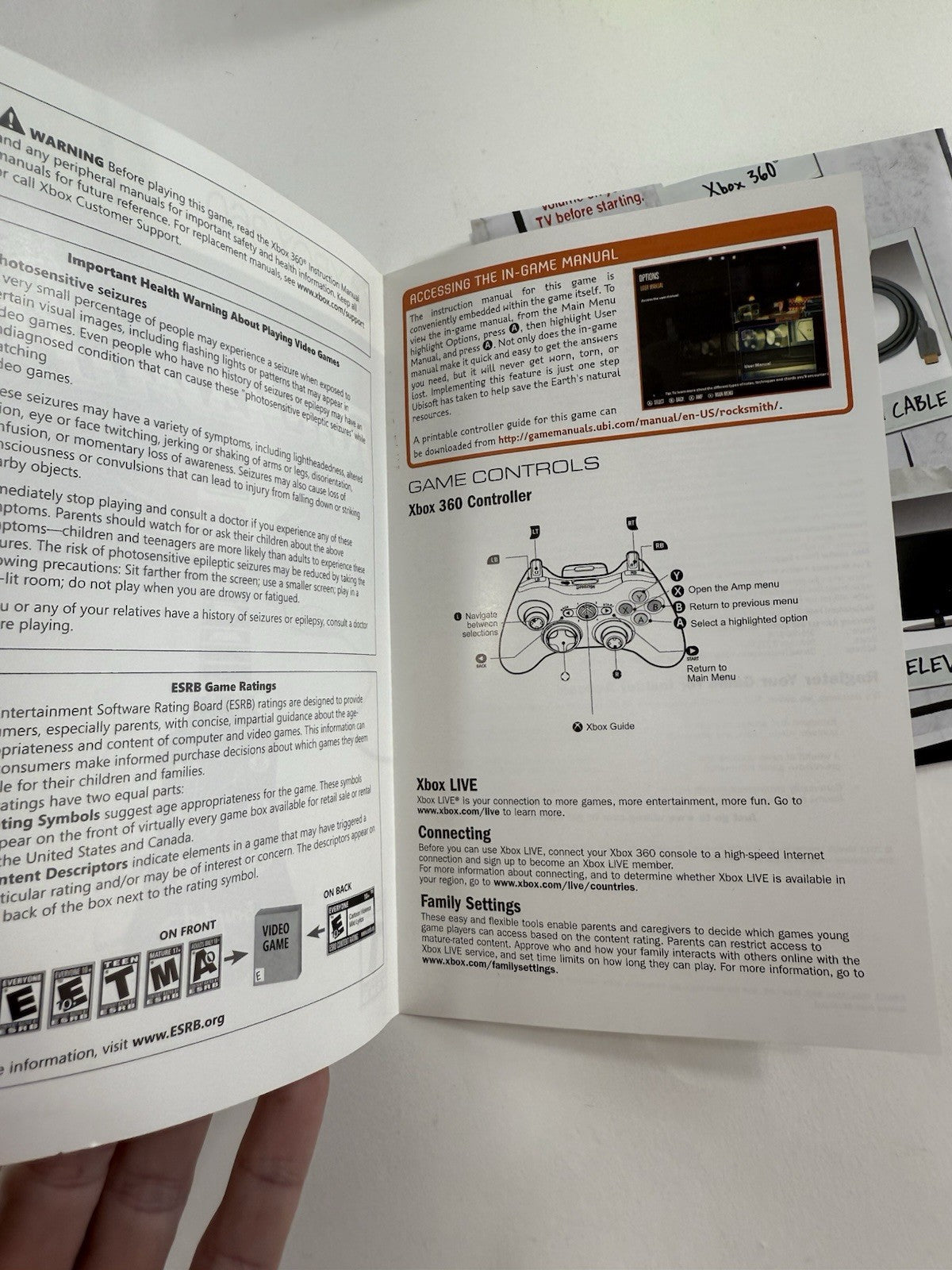 Rocksmith (Microsoft Xbox 360, 2011) Game Case Manual Insert - Tested