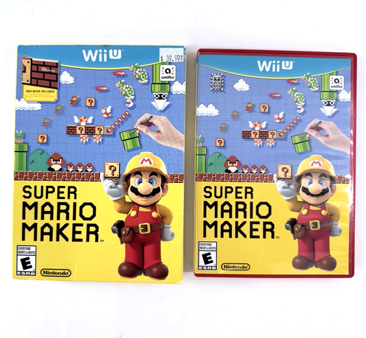 Super Mario Maker (Nintendo Wii U, 2015) Game Case Manual Box - Tested