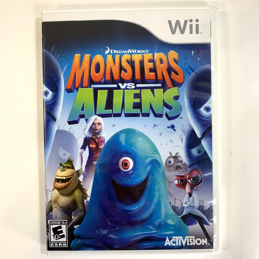 Monsters vs. Aliens (Nintendo Wii, 2009) Game Case Manual - Tested and Working