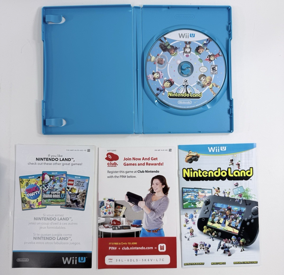 Nintendo Land (Wii U, 2012) Game Case Manual Inserts - Tested and Working