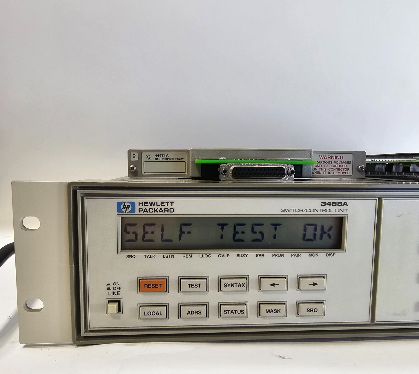 Hewlett Packard 3488A Switch / Control Unit  Mounting Brackets & Card - Tested