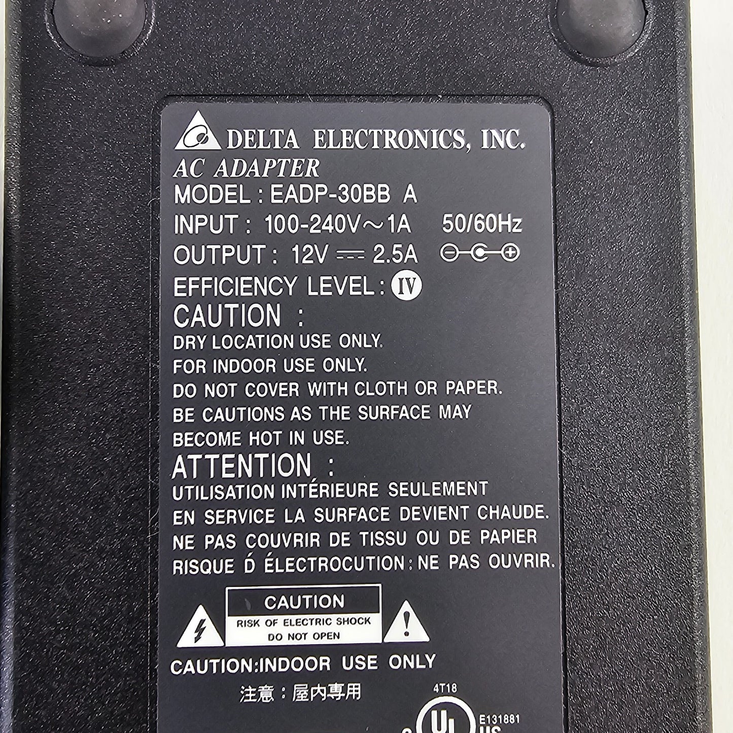Delta Electronics EADP-30BB AC Adapter for Cisco Scientific Atlanta IPN430MC