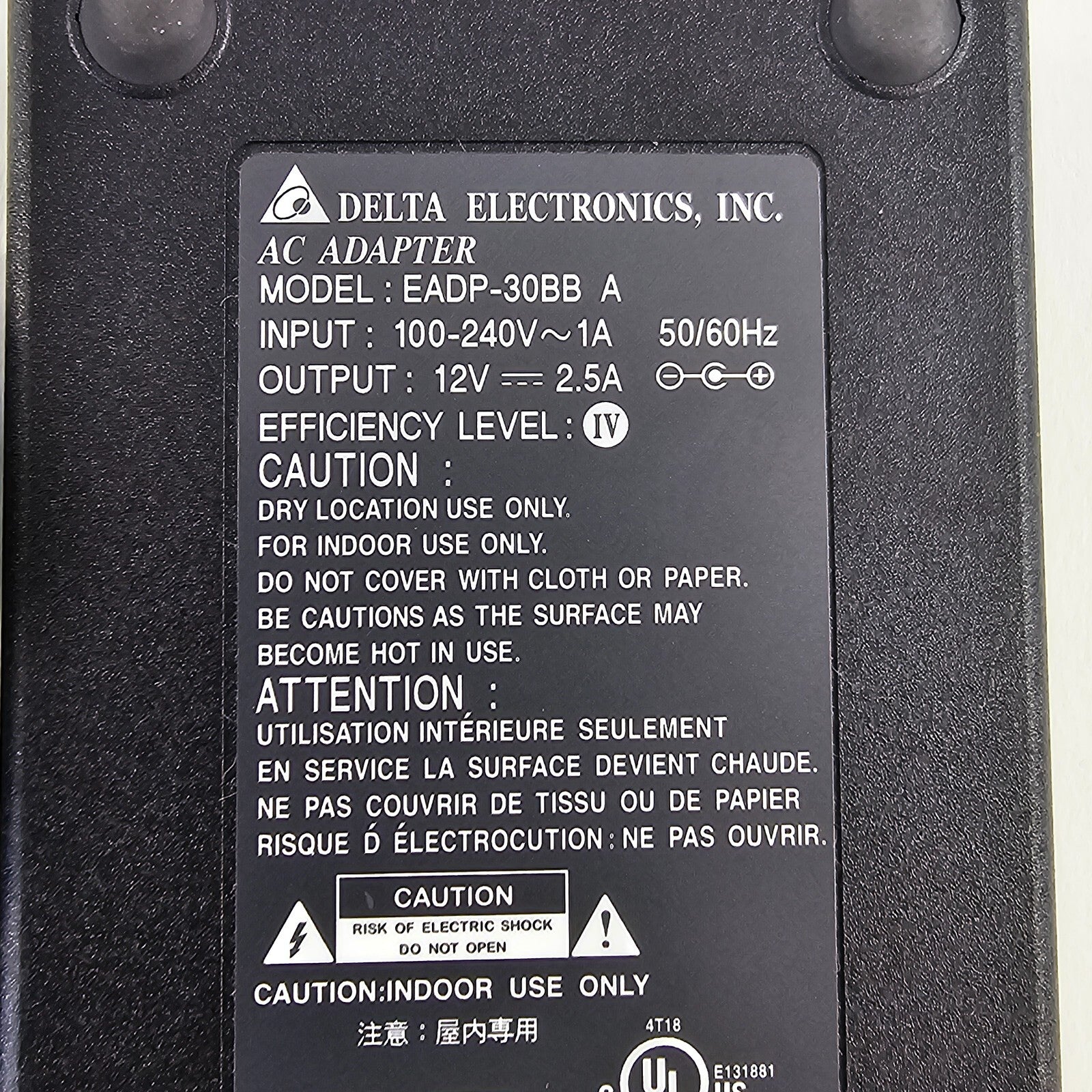 Delta Electronics EADP-30BB AC Adapter for Cisco Scientific Atlanta IPN430MC