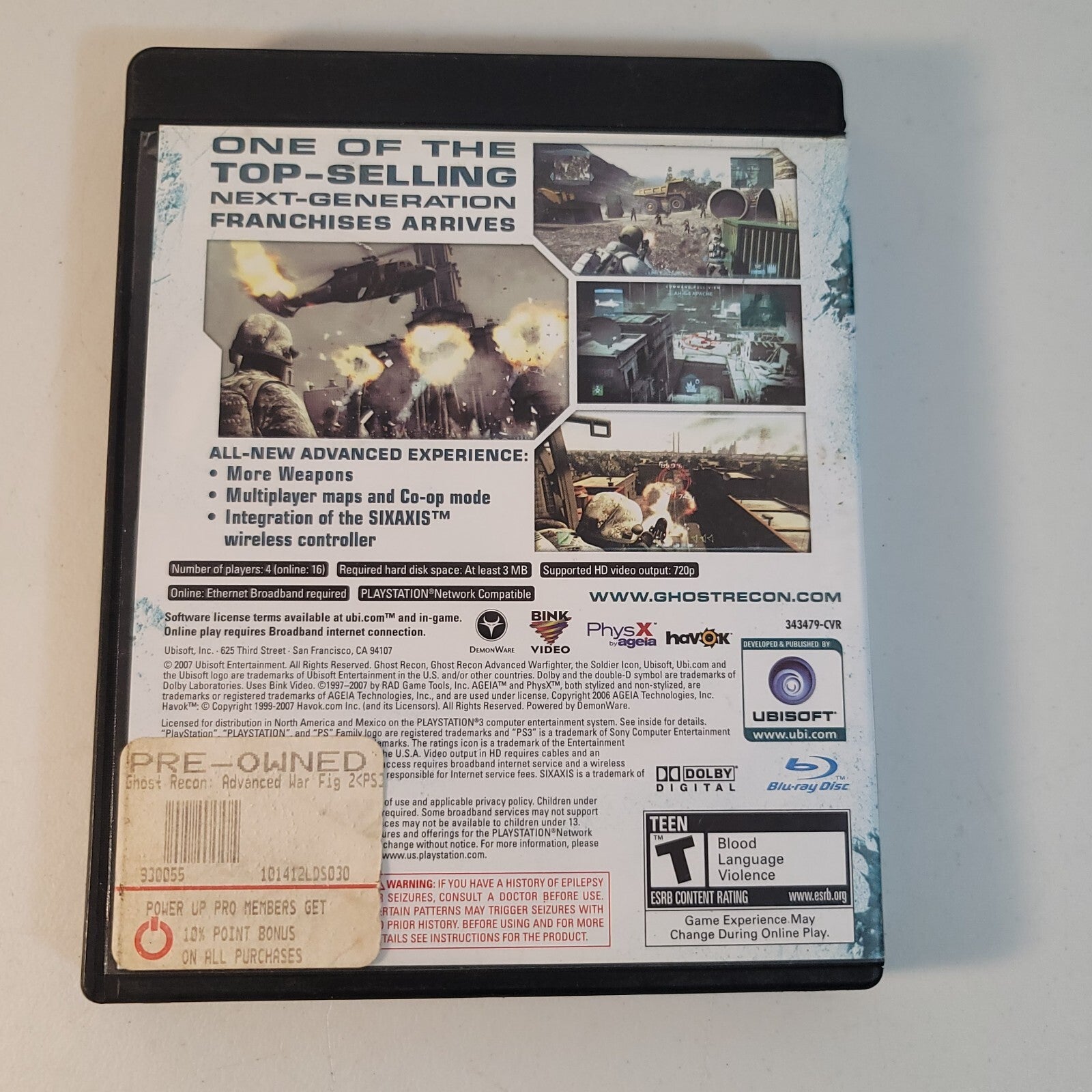 Tom Clancy's Ghost Recon: Advanced Warfighter 2 (Sony PlayStation 3, 2007) CIB