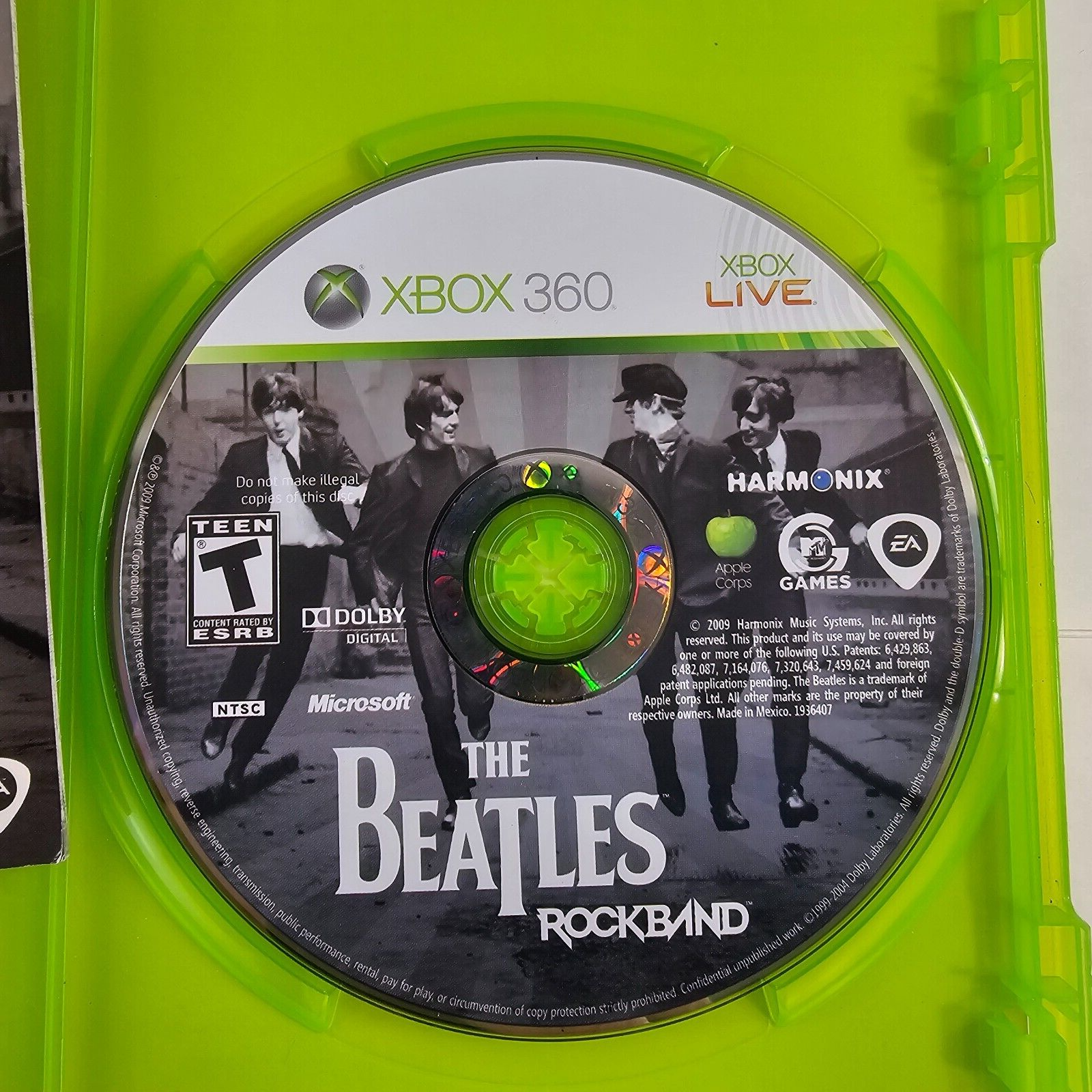Beatles: Rock Band (Microsoft Xbox 360, 2009) Game Case Manual Insert - Tested