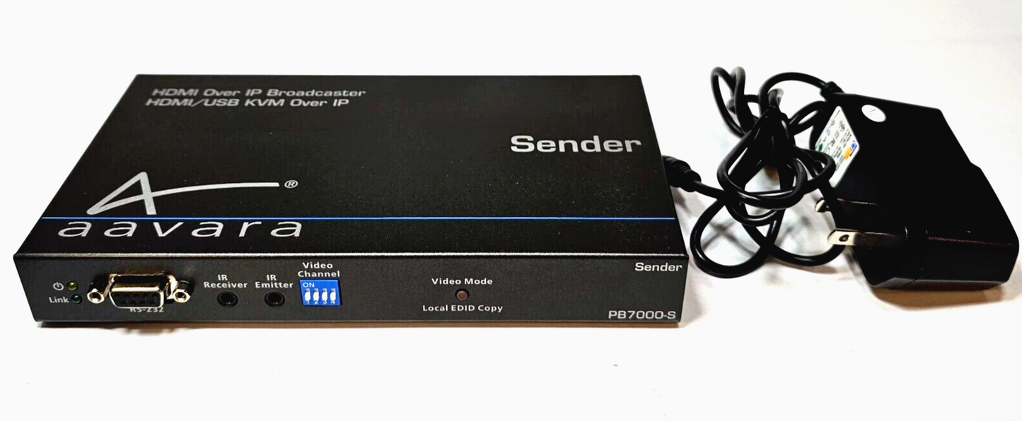 Aavara Sender PB7000-SE HDMI Over IP Broadcaster HDMI/USB KVM no AC-adapter req.