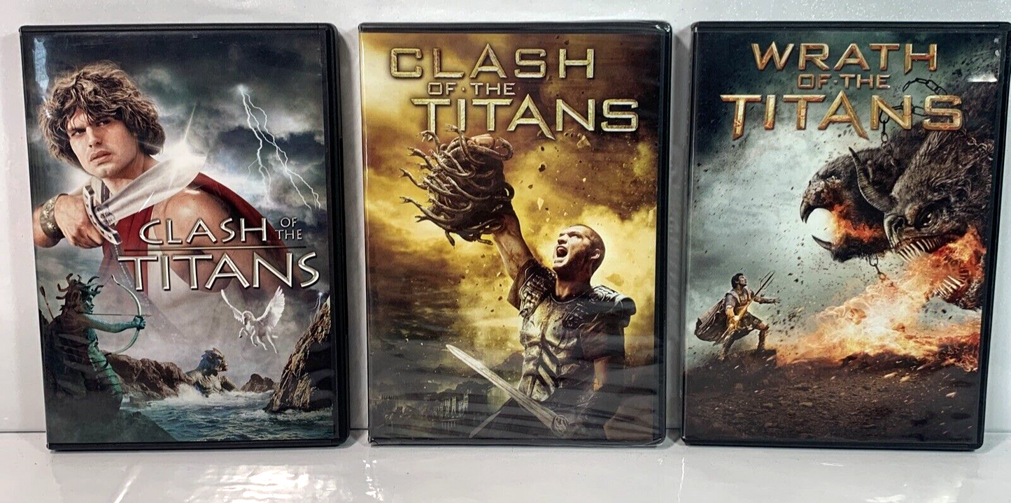 Clash of the Titans (DVD, 1981) w/Clash of the Titans 2010 & Wrath of the Titans