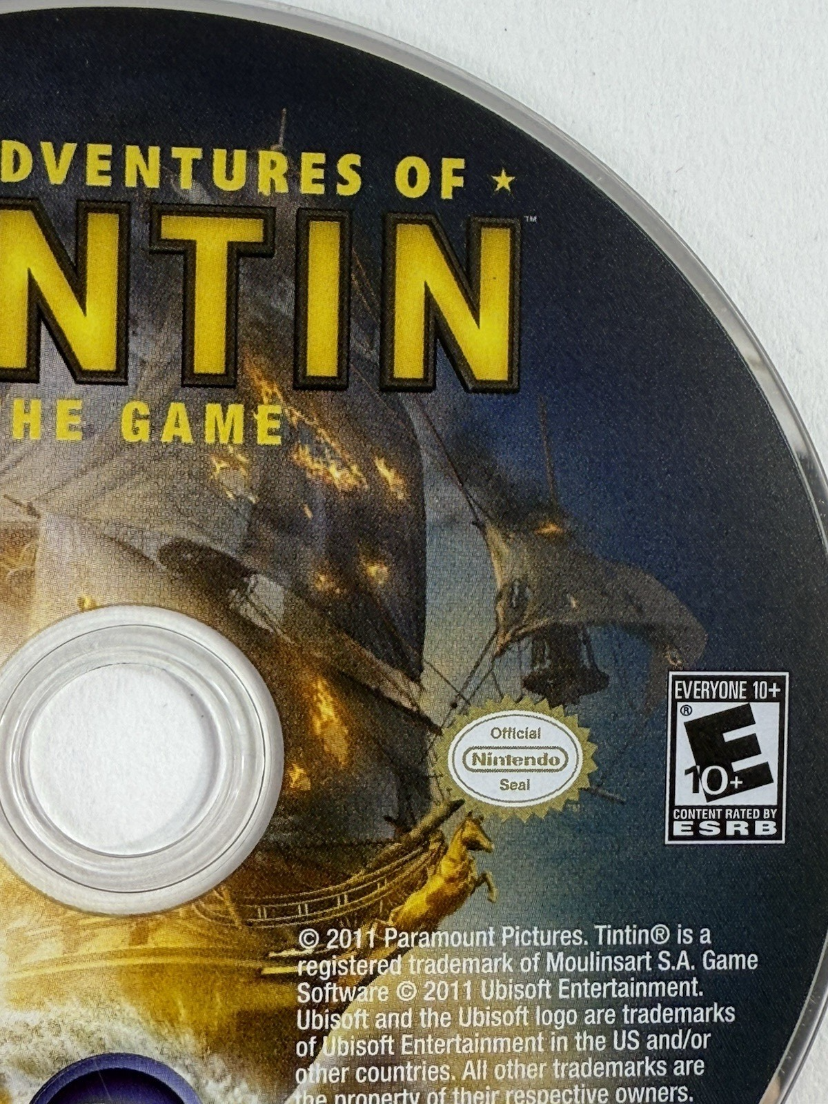 The Adventures of Tintin: The Game (Nintendo Wii, 2011) Game Disc - Tested