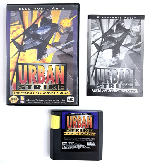 Urban Strike (Sega Genesis, 1994) Game, Case, Manual, Registration - Tested