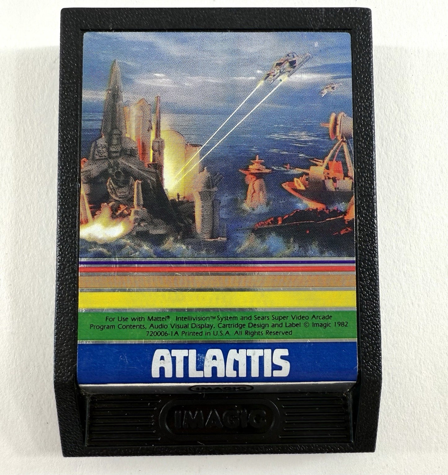Atlantis (Intellivision, 1982) Game Box Manual Overlay - Tested and Working