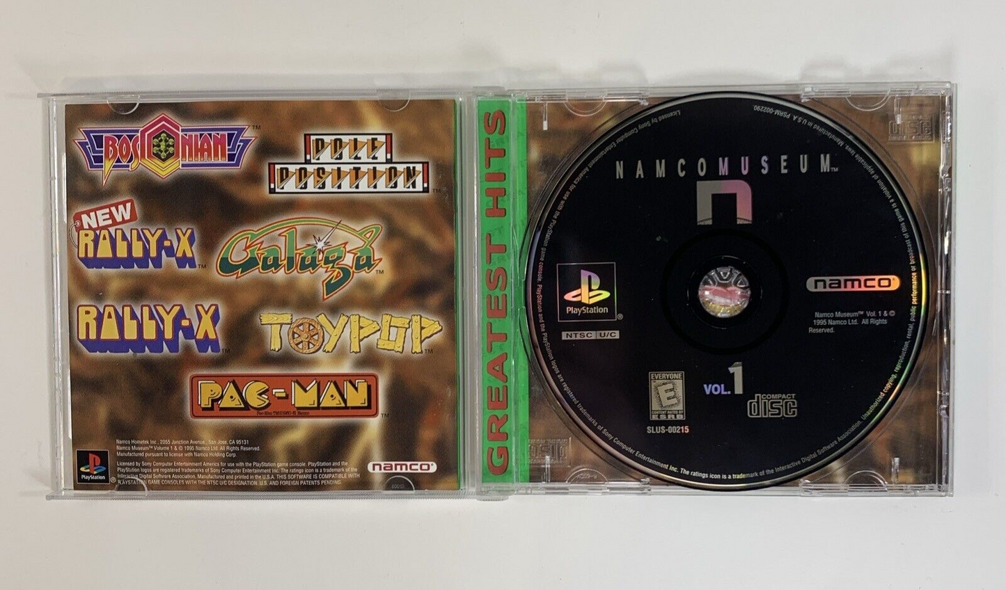 Namco Museum Vol. 1 (Sony PlayStation 1, 1995) Game Case Manual Registration CIB