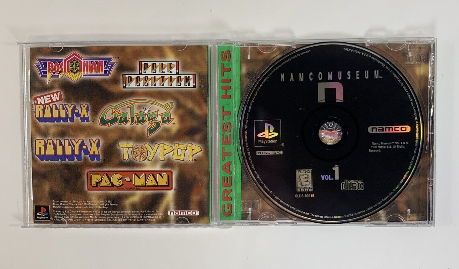 Namco Museum Vol. 1 (Sony PlayStation 1, 1995) Game Case Manual Registration CIB