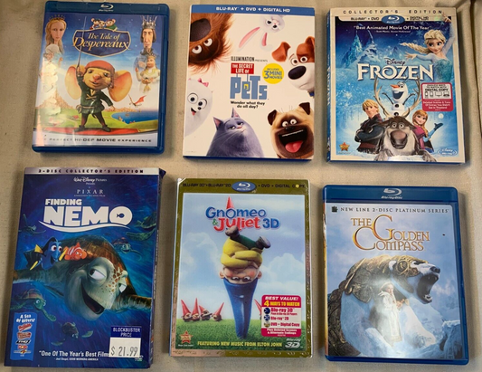 Secret Life of Pets (Kids Film bundle) Frozen/Despereaux/Gnomeo & Juliet + more