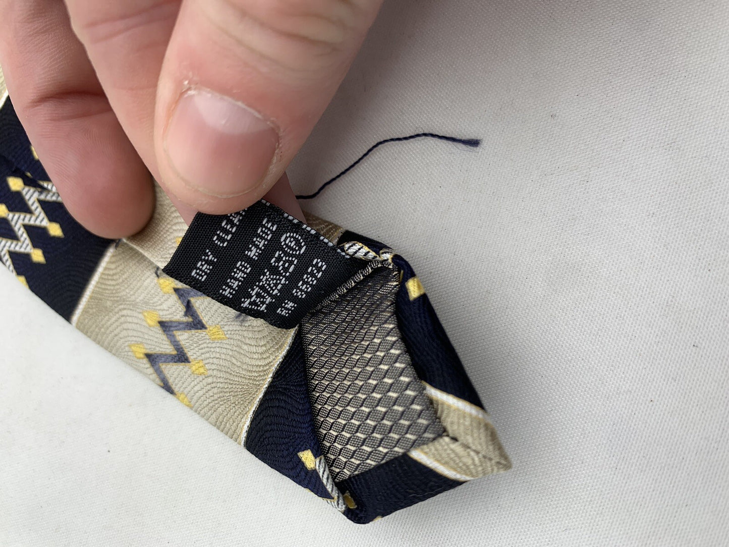 DiMoggio Navy Blue Silver Gold 62” Men’s Geometric Tie