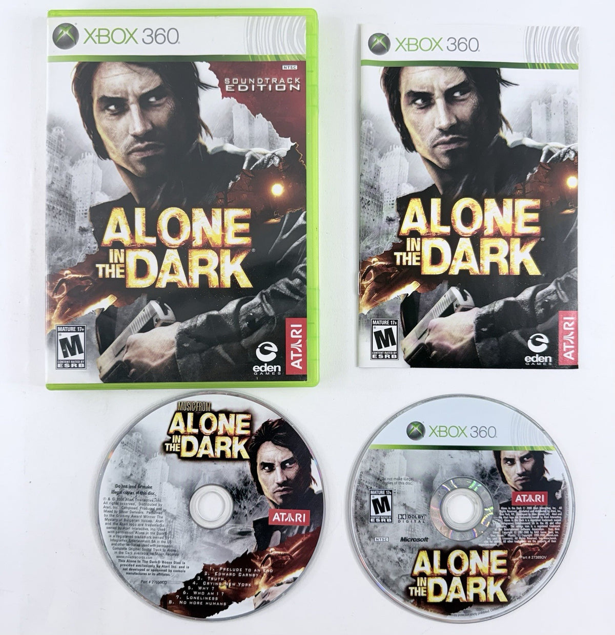Alone in the Dark Soundtrack Ed. (Xbox 360, 2008) Discs, Case, Manual - Tested