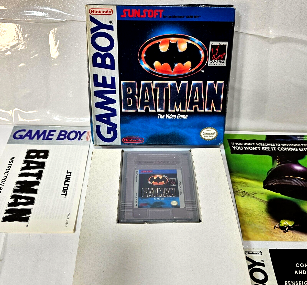 Batman: The Video Game (Nintendo Gameboy, 1990) Game Manual Box Inserts - Tested