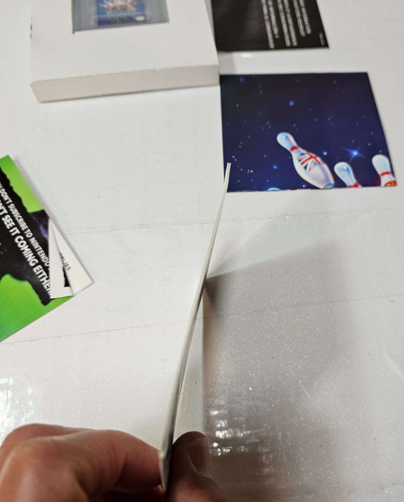 World Bowling (Nintendo Game Boy, 1990) Game Box Manual Poster Inserts - Tested