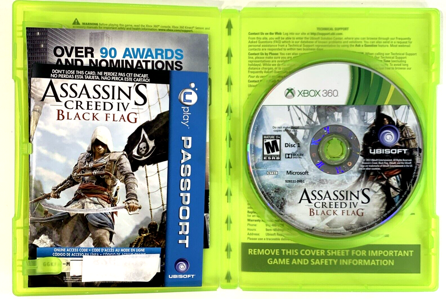 Assassin's Creed IV: Black Flag (Xbox 360, 2013) Discs Case Inserts - Tested