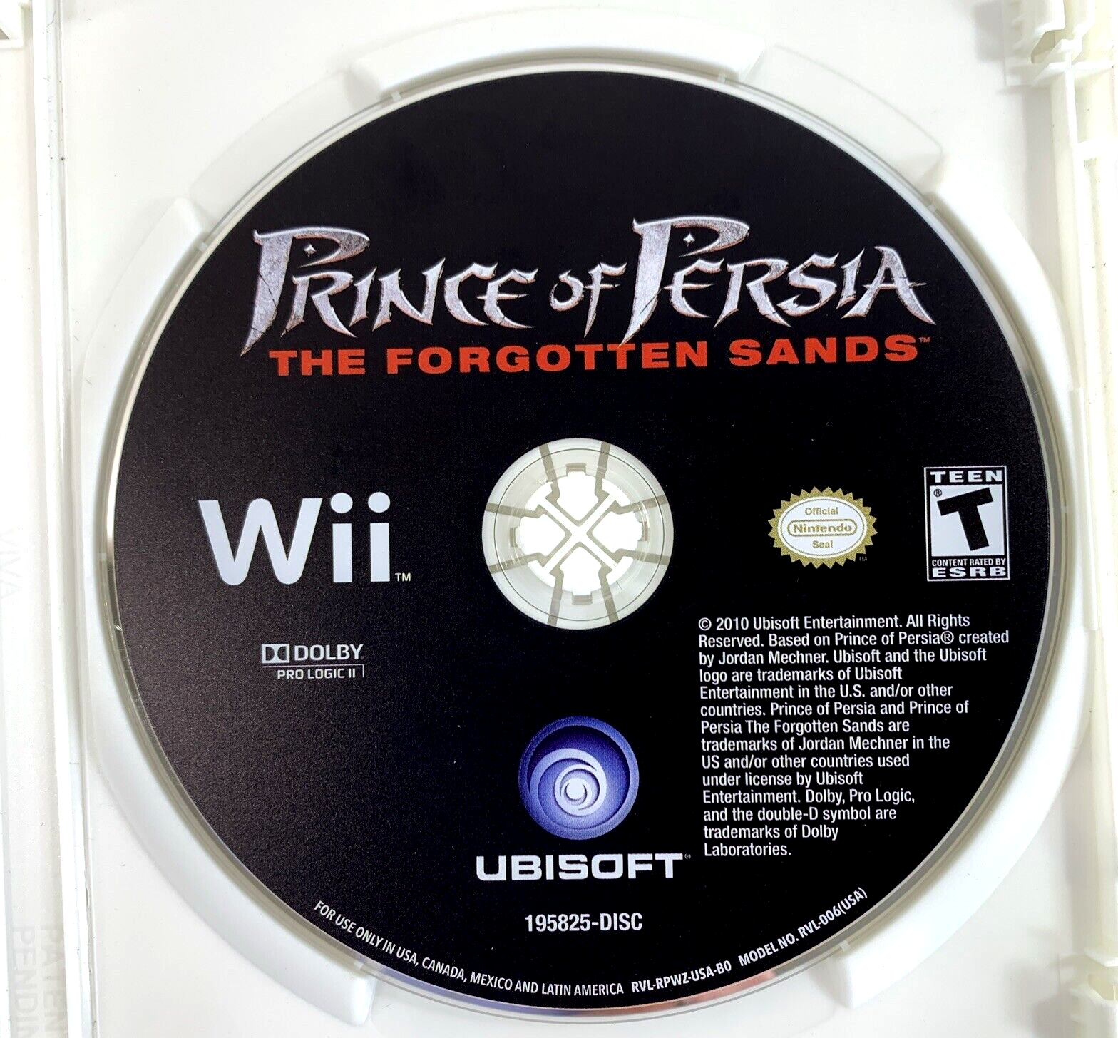 Prince of Persia: Forgotten Sands (Nintendo Wii, 2010) Game Case Manual Insert