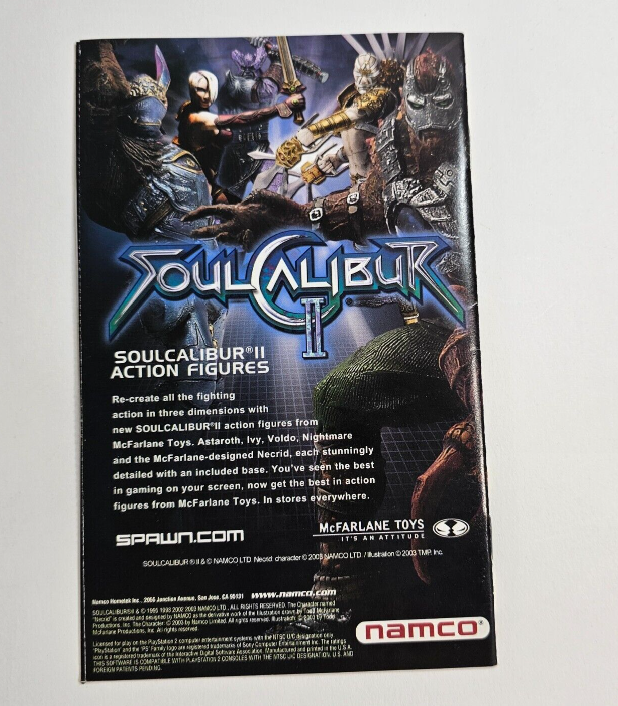 Soul Calibur II (PlayStation 2, 2003) Game Case Manual Registration Demo -Tested