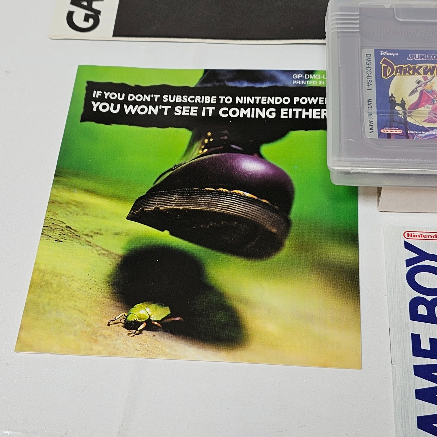 Darkwing Duck (Nintendo Gameboy, 1993) Game Box Manual Inserts CIB Complete 