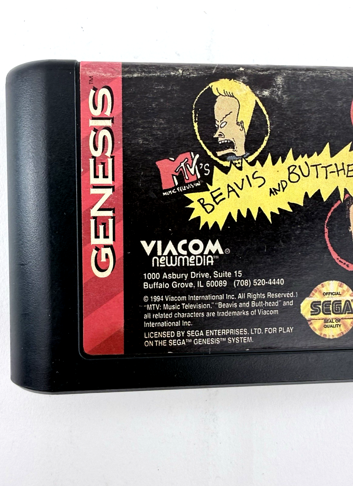 MTV's Beavis and Butt-Head (Sega Genesis, 1994) Game Cartridge- Tested