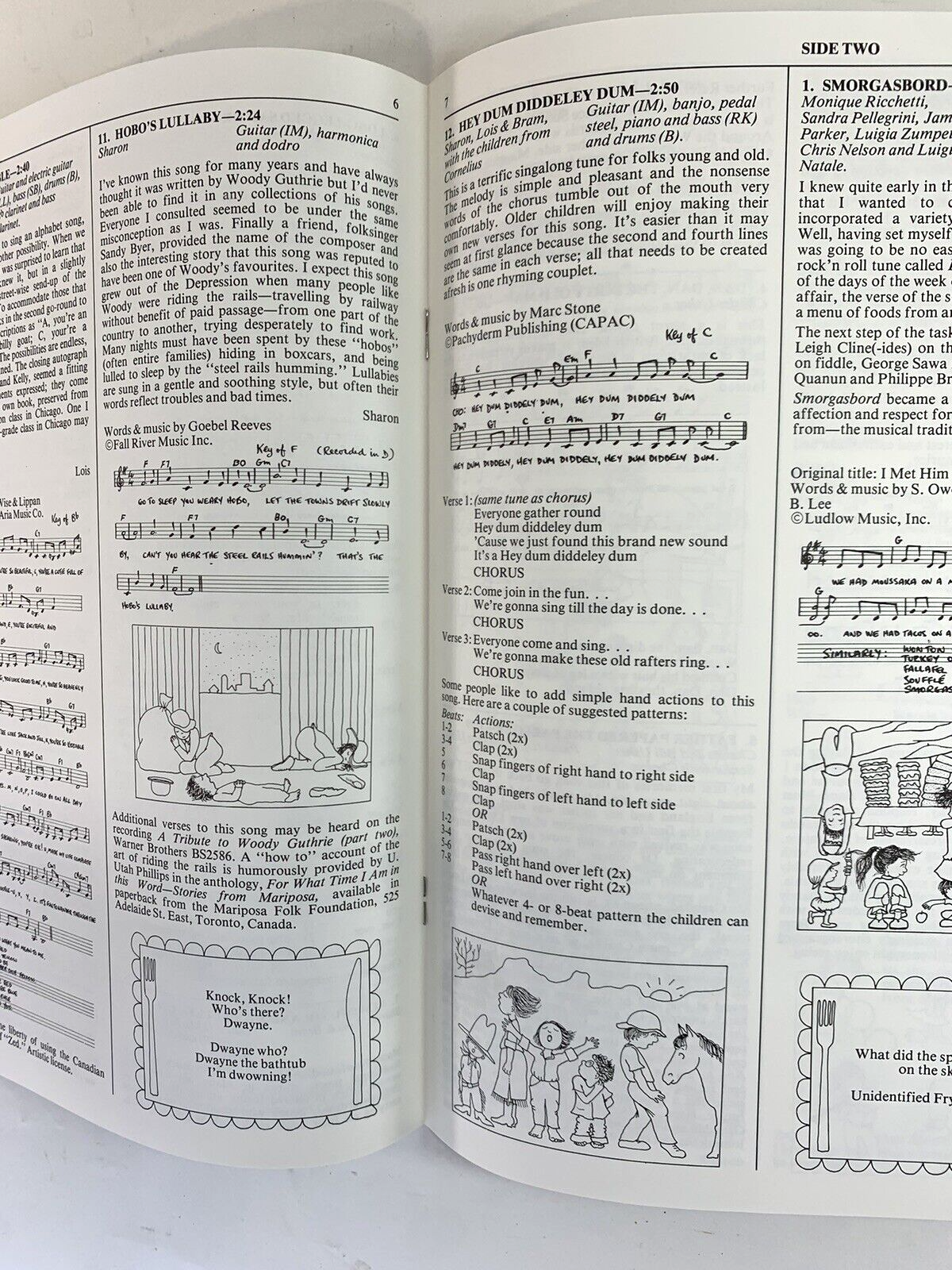 Sharon Lois & Bram: Smorgasbord (Vinyl LP, 1984 Reprint) w/Song Book - Tested