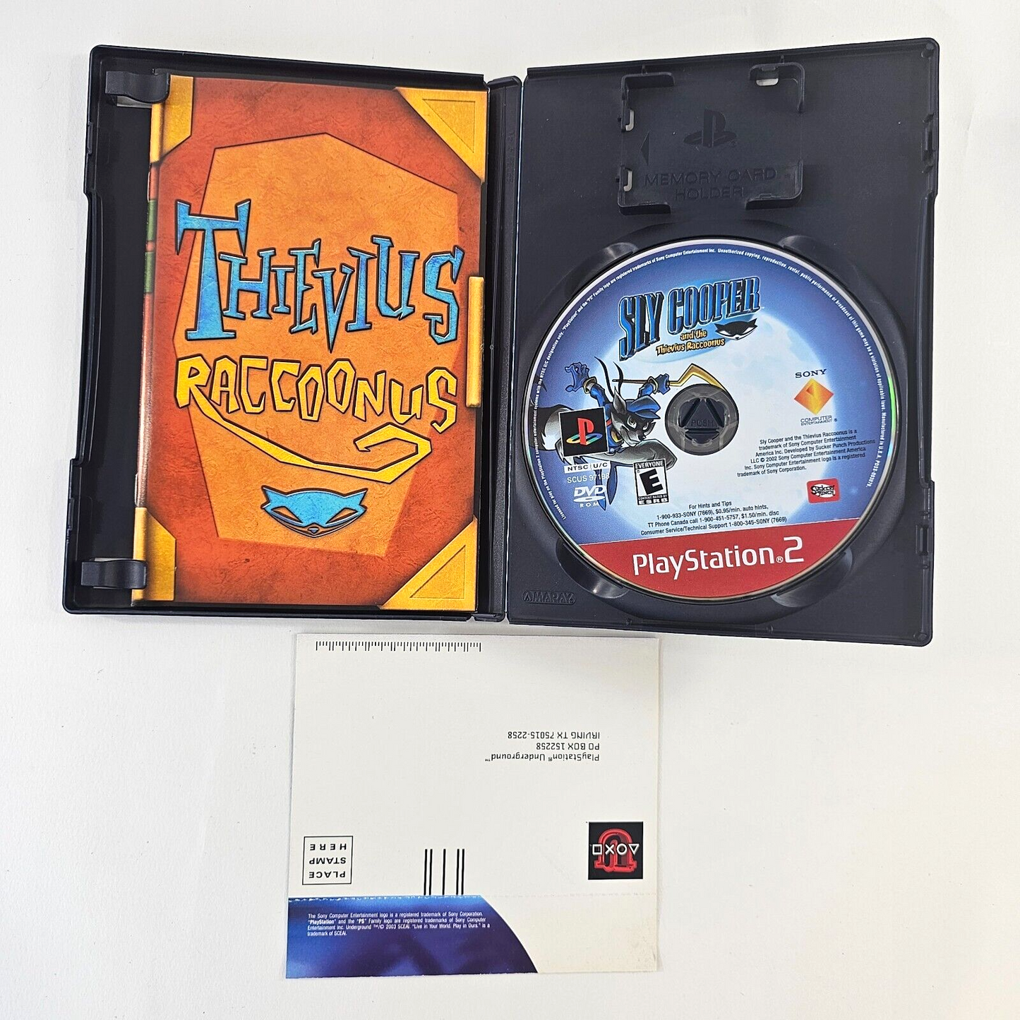 Sly Cooper And The Thievius Raccoonus (PlayStation 2, 2003) Game Case Manual Reg