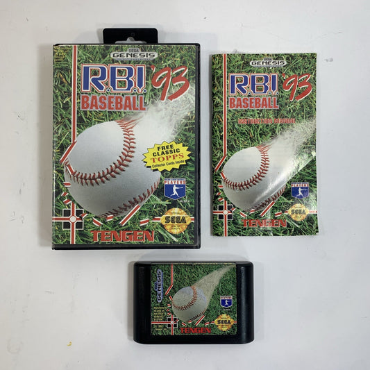 R.B.I. Baseball '93 (Sega Genesis, 1993) Game Case Manual - Tested and Working