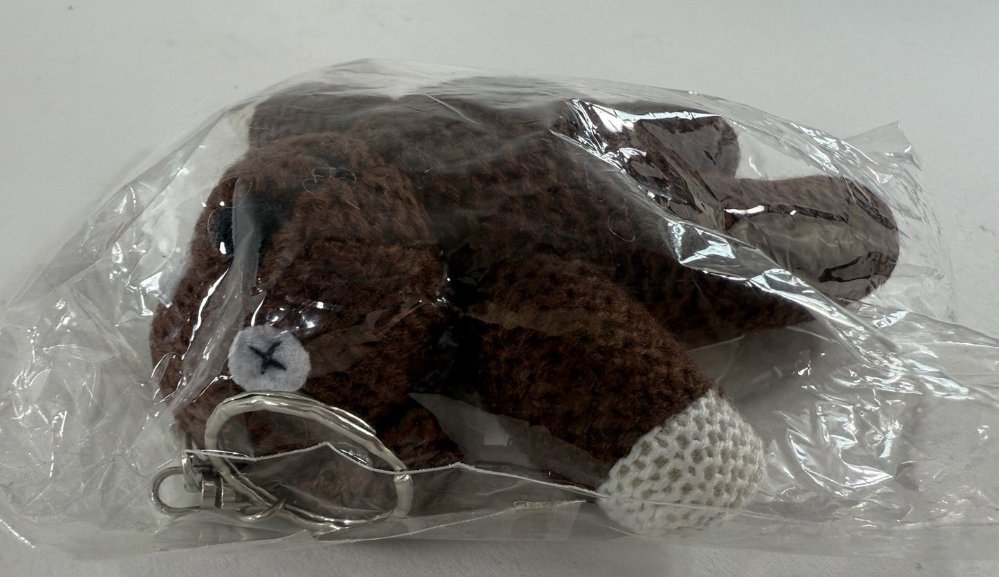 Tiger Television Limited 1998 Mr. Bean Teddy Bear Knit Plush Keyring - New