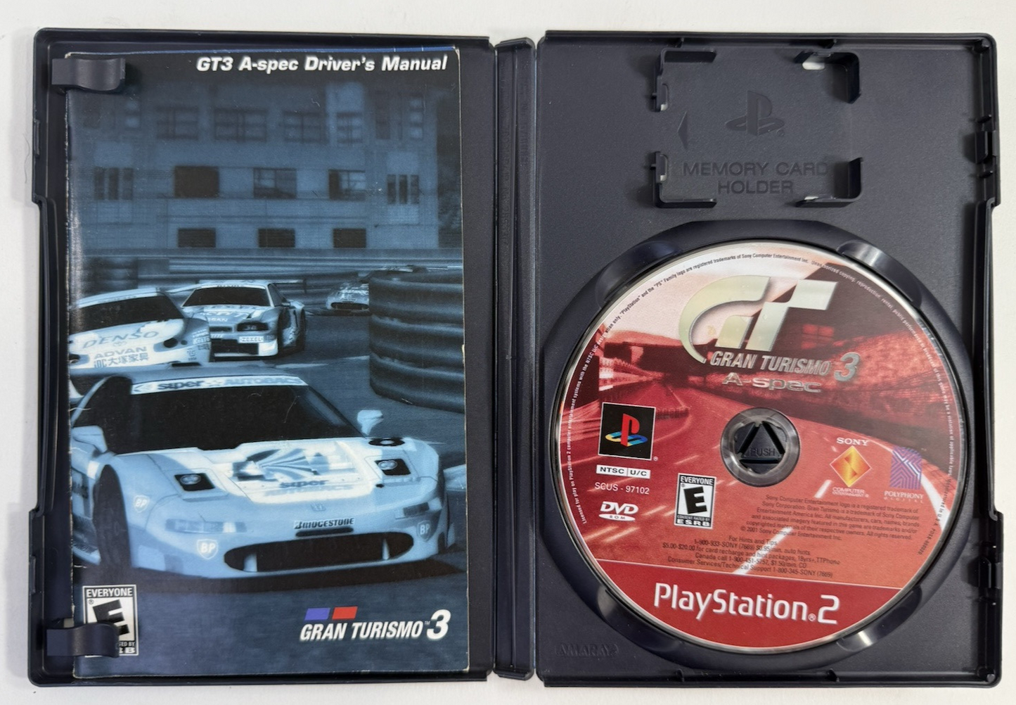 Gran Turismo 3 A-Spec (Sony PlayStation 2, 2001) Game Case Manual - Tested