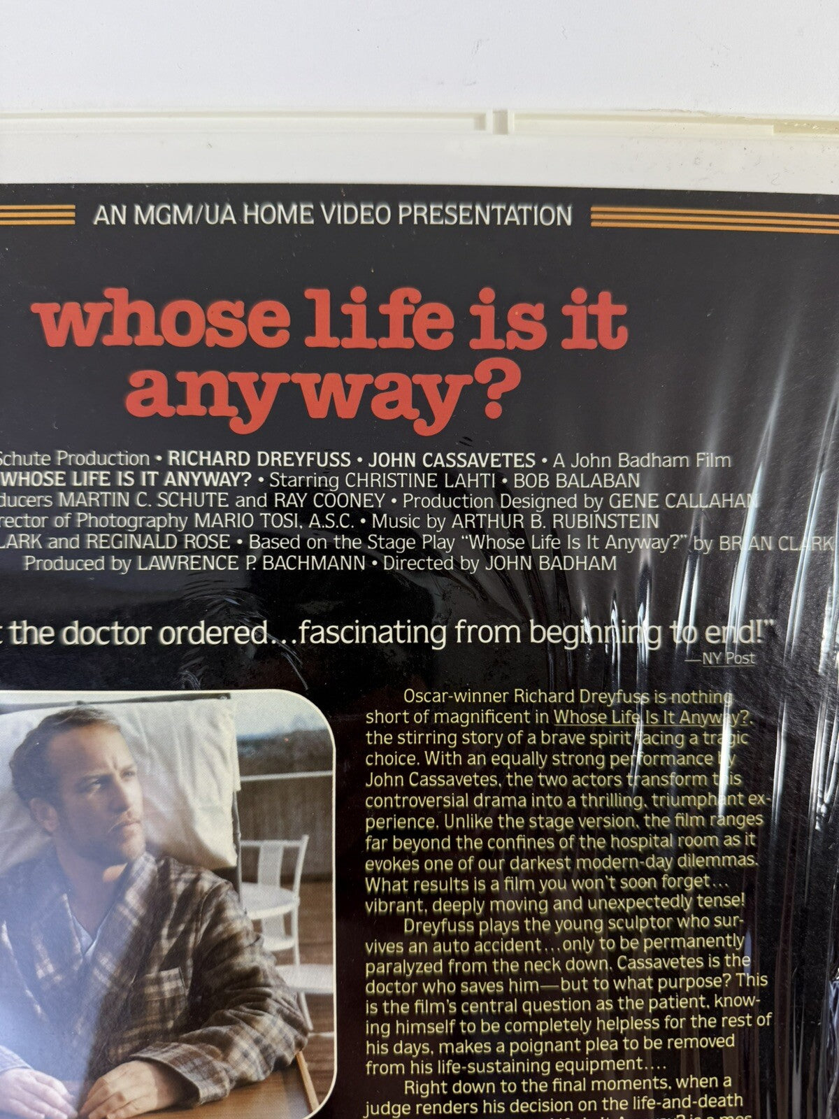Whose Life Is It Anyway? (CED Videodisc, 1981) Factory Sealed