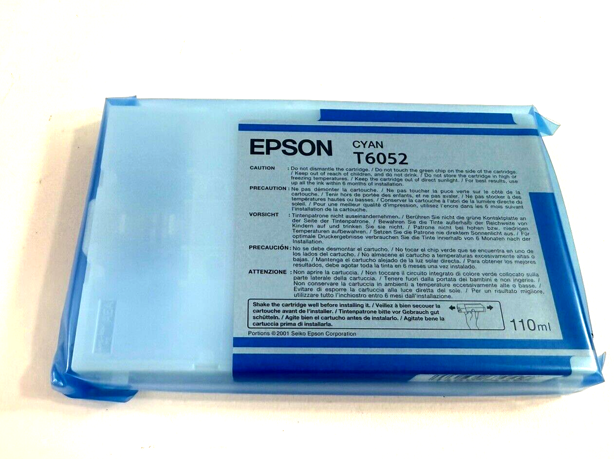 Epson T6052 Cyan Cartridge (for Stylus 4800/4880) New, Sealed (Exp 10/2013)