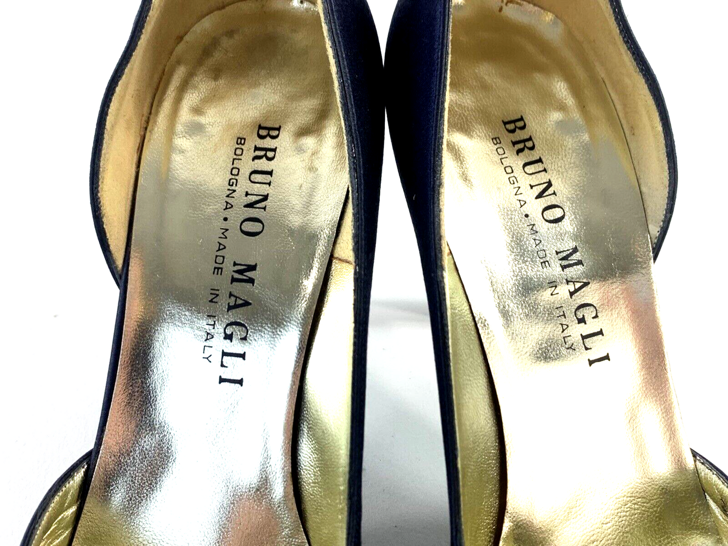 Bruno Magli Womens Navy Blue Leather Heels Pumps Shoes Size 7AAA