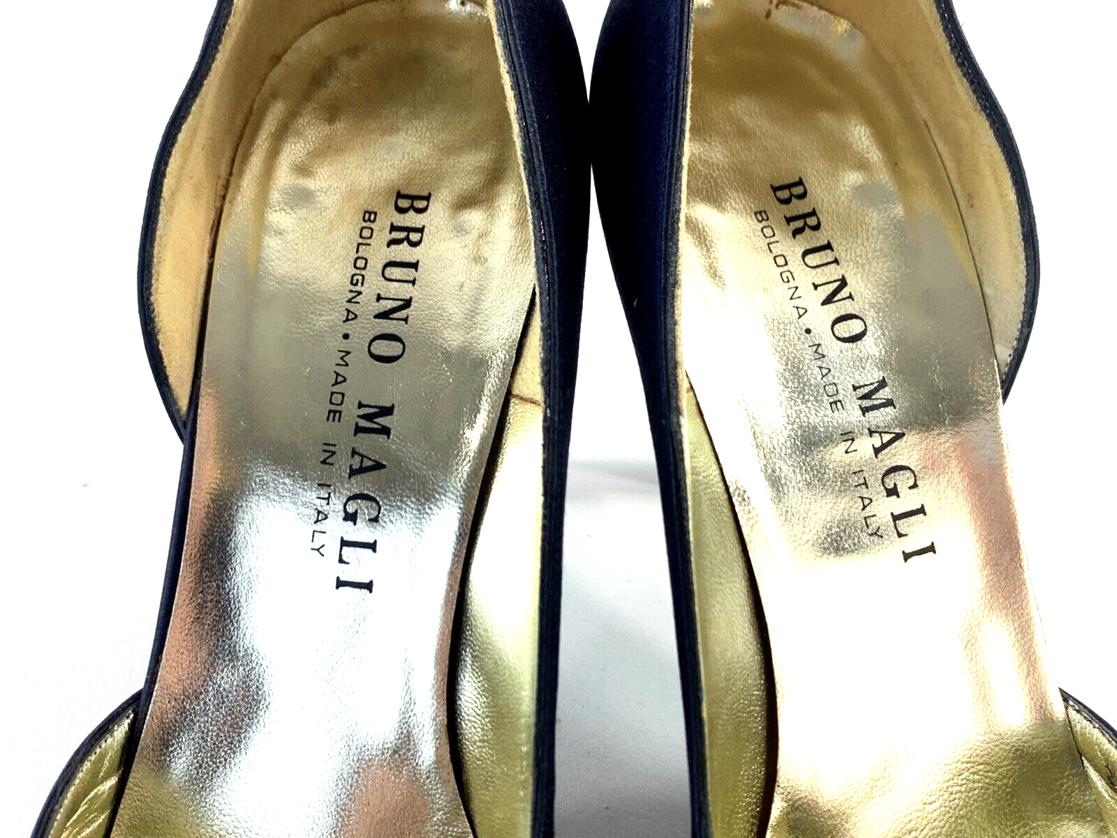 Bruno Magli Womens Navy Blue Leather Heels Pumps Shoes Size 7AAA