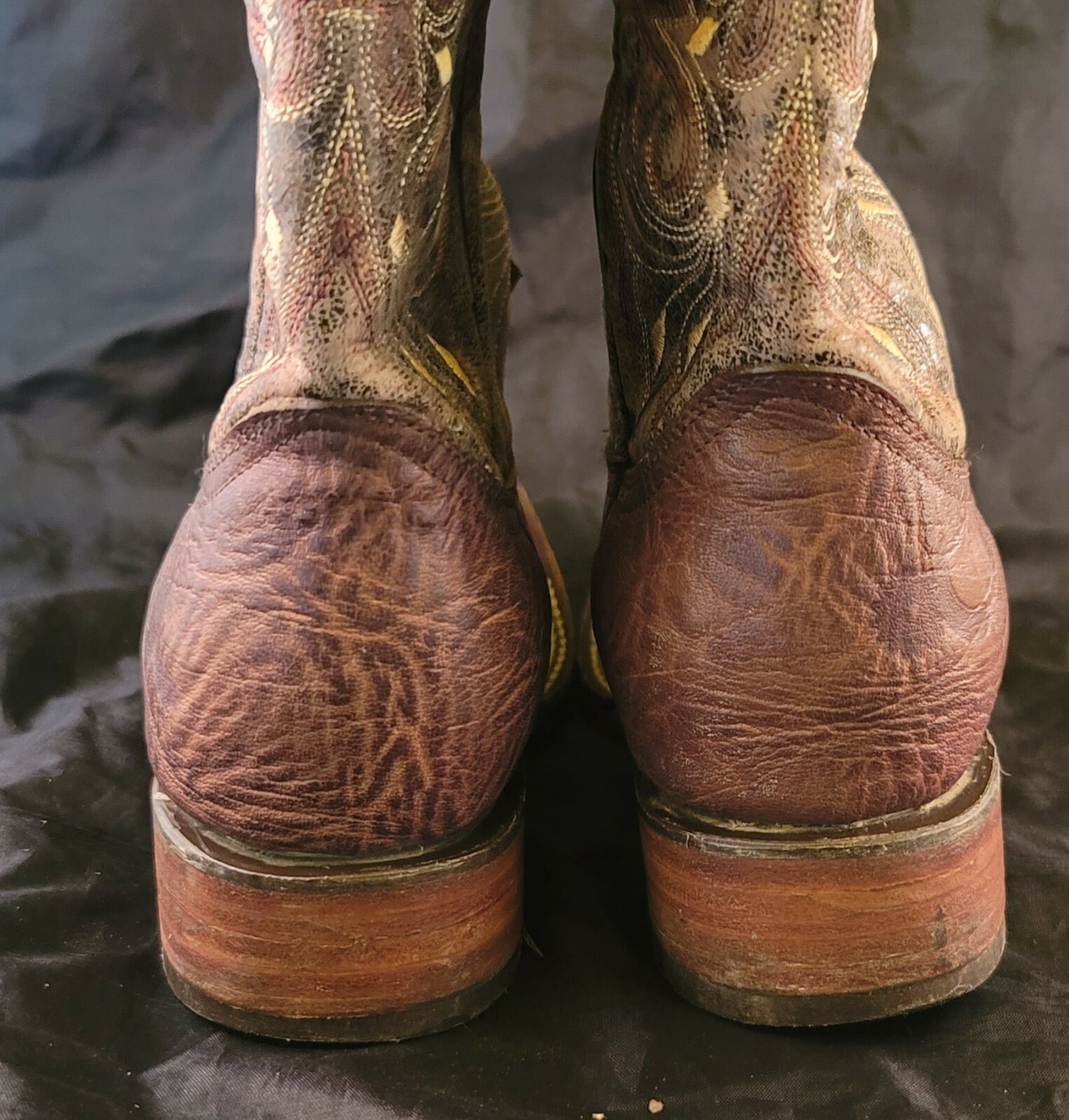 Big Bull Women's Cowboy Boots Size 7.5 Authentic Mexican Leather Good Shape
