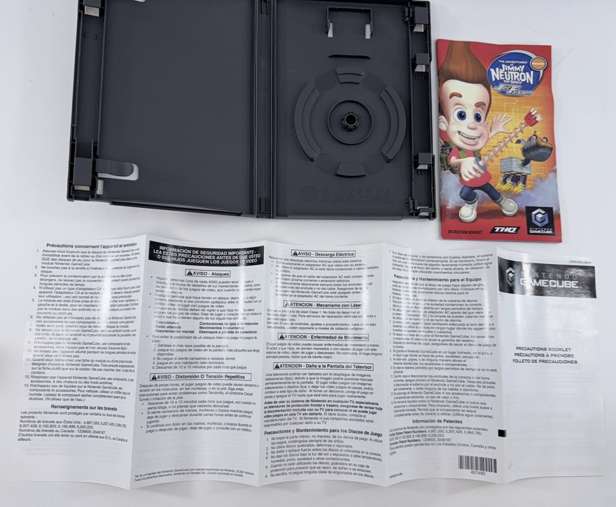 Jimmy Neutron: Boy Genius Jet Fusion GameCube Case, Manual and Insert Only