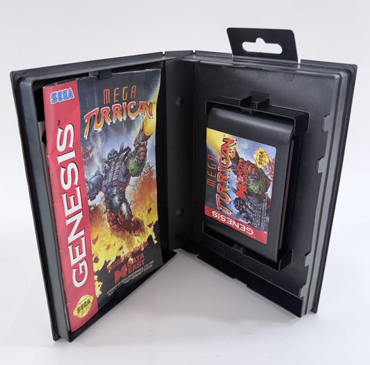 Mega Turrican (Sega Genesis, 1994) Game Case Manual Registration - Tested