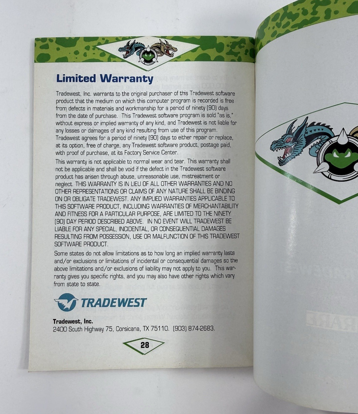 Tradewest 1993 Battletoads & Double Dragon Instruction Manual SNS-UL-USA