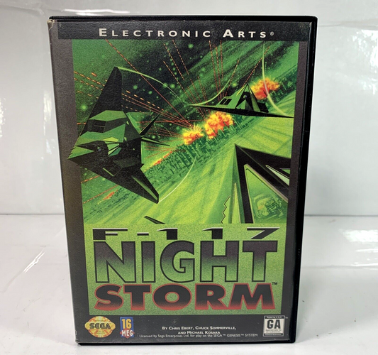 F-117 Night Storm (Sega Genesis, 1992) Game and Case - Tested and Working