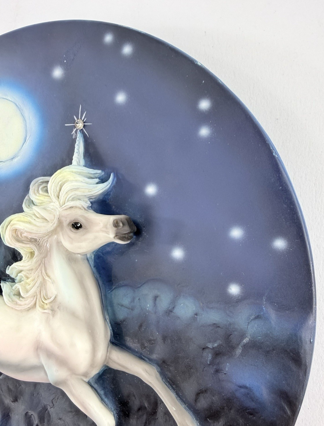 Whimsical 7.5” Moonlit Unicorn Textured Decorative Plate