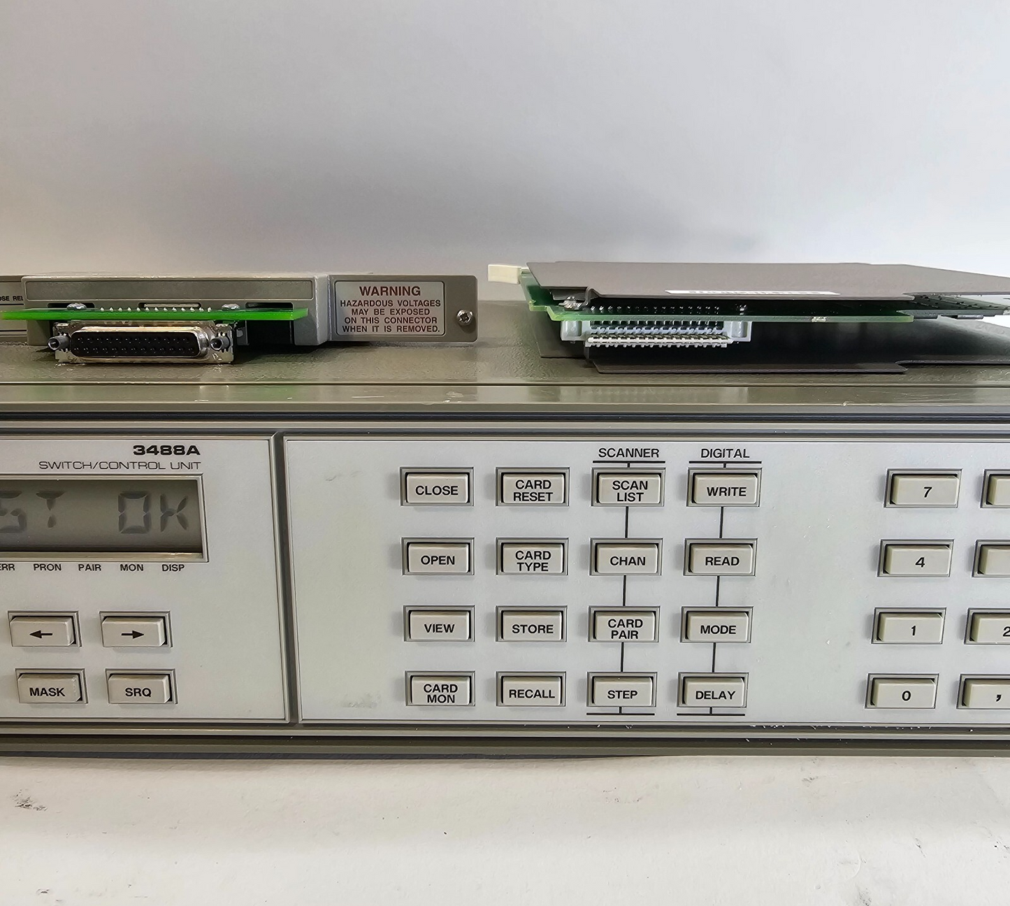 Hewlett Packard 3488A Switch / Control Unit  Mounting Brackets & Card - Tested