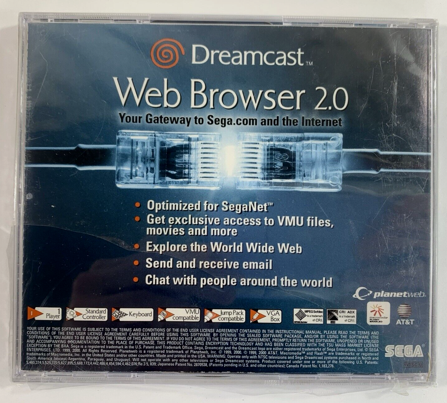 SEGA Dreamcast Web Browser 2.0 (Sega Dreamcast, 2000) -Damaged Plastic, New