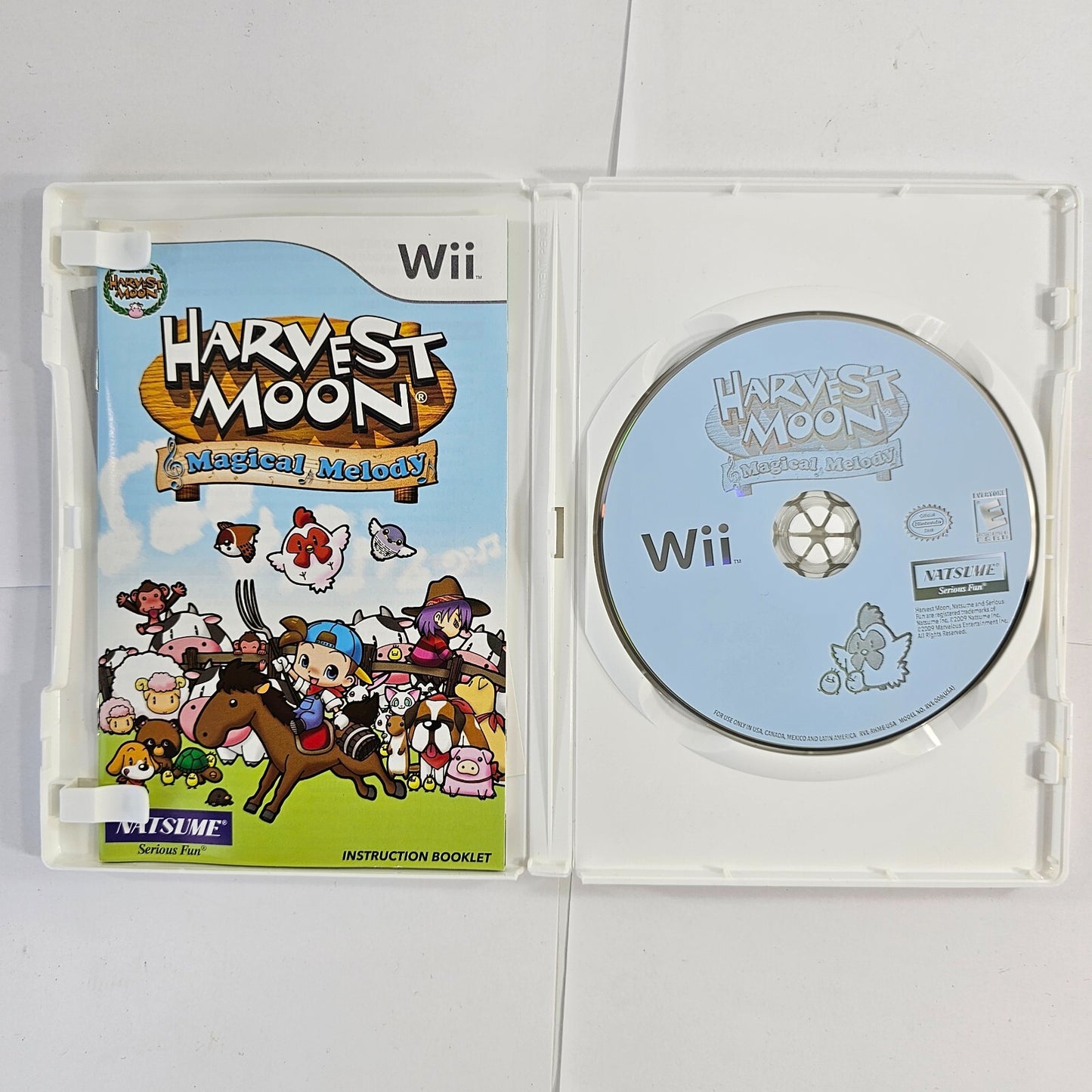 Harvest Moon: Magical Melody (Nintendo Wii, 2008) Game Case Manual - Tested