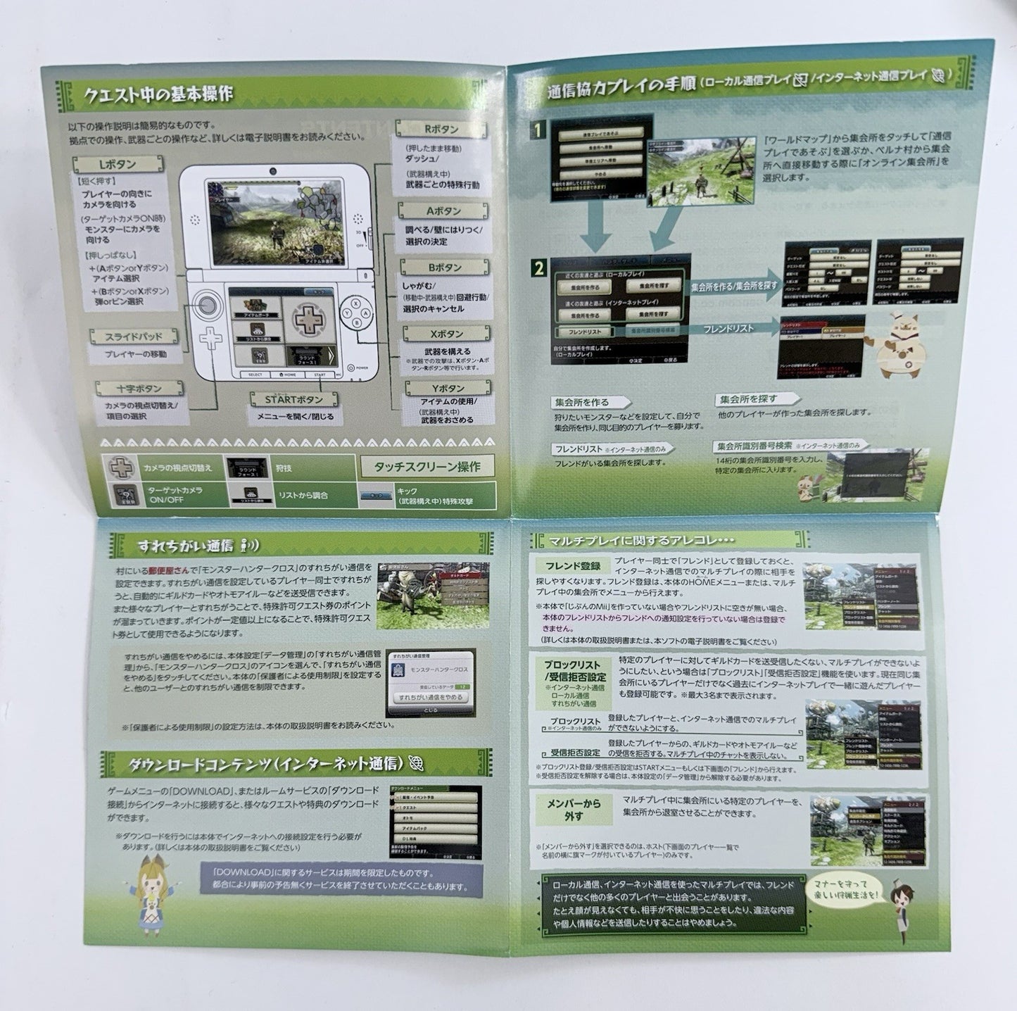 Monster Hunter X: Cross (Nintendo 3DS, 2015) Game Case Manual - Japanese Version