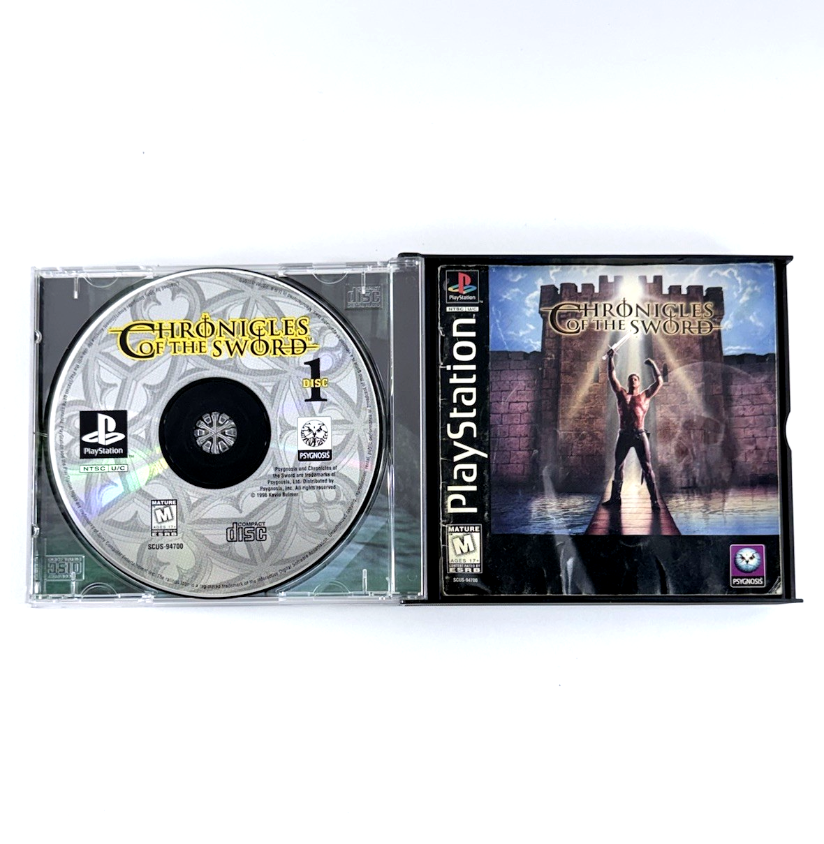 Chronicles of the Sword (PlayStation 1, 1996) Game Discs Case Manual - Tested