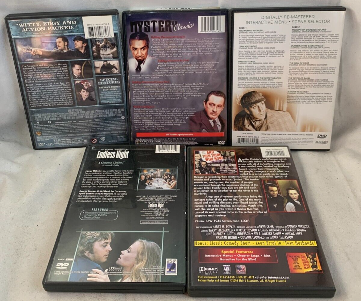 Sherlock Holmes (5 DVD Mystery Bundle) Endless Night/And Then There Were None...