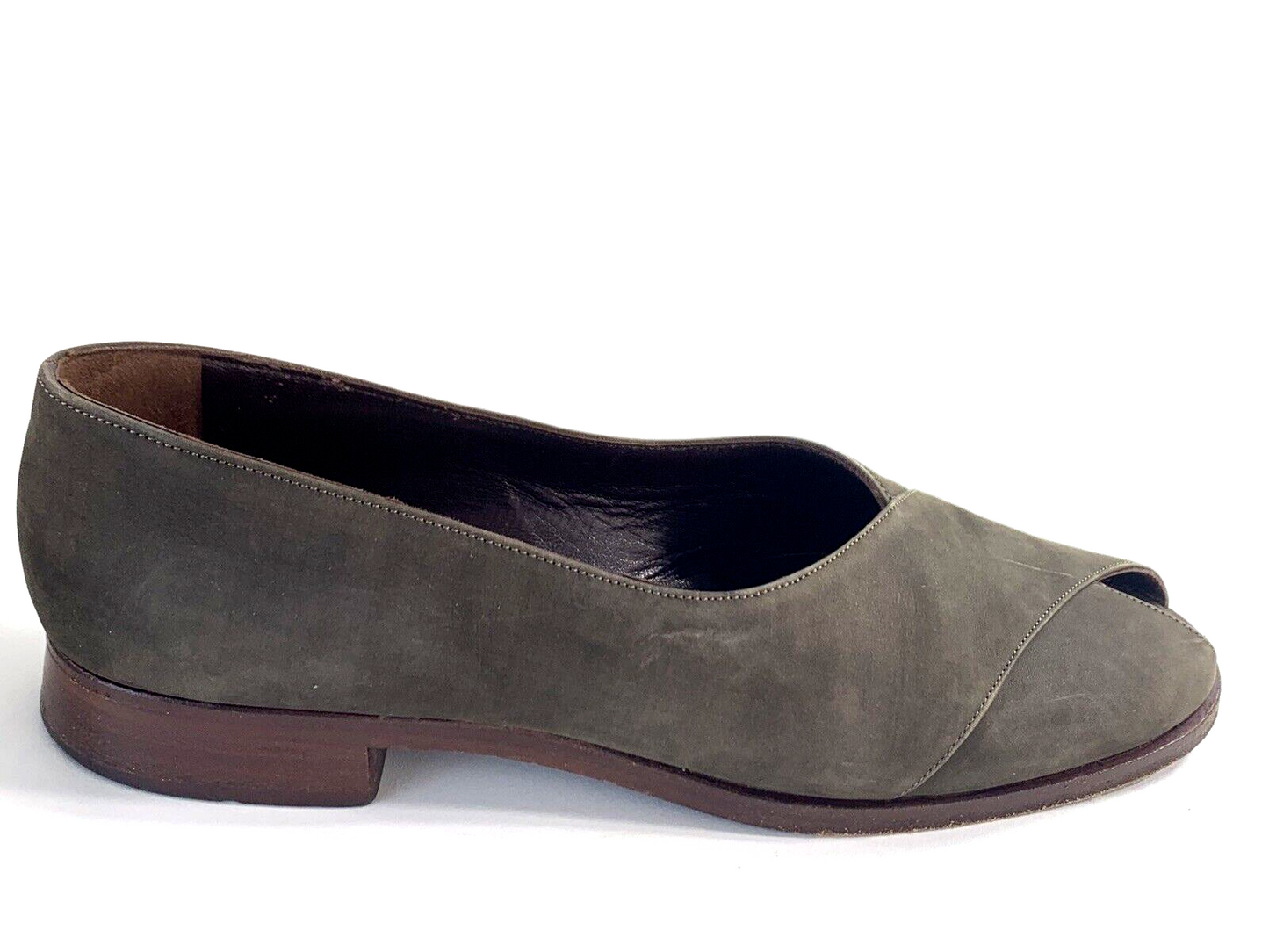 Giorgio Armani Le Collezioni  Size 36 (US 5.5) Peep Toe Leather Flats