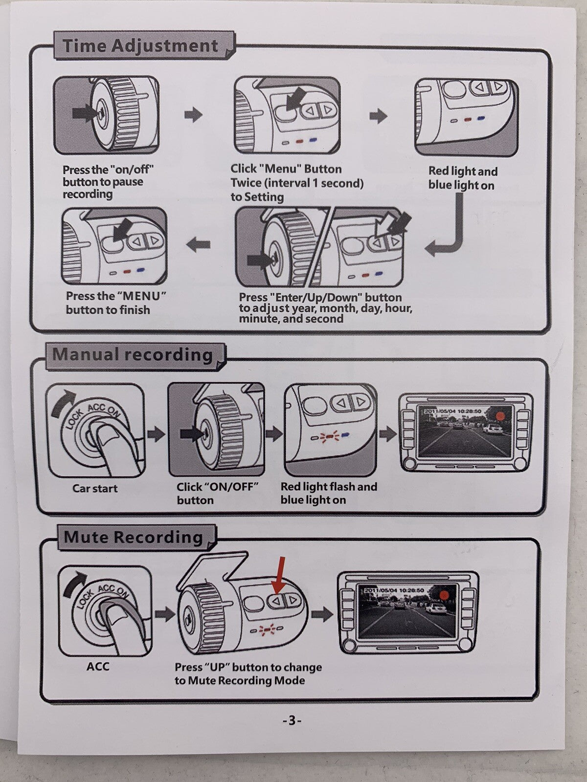 1080P 2.5" Dash Cam G-Sensor Video and Audio Recorder  - No Screen